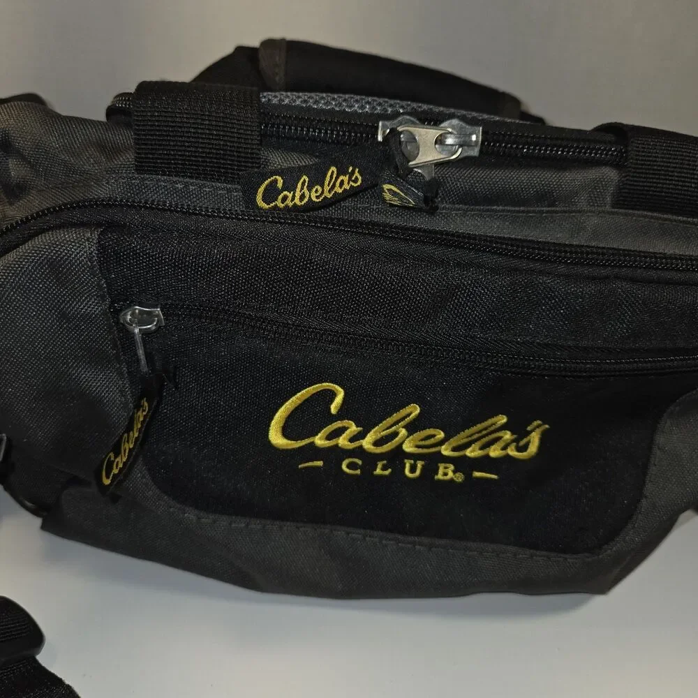 Cabela's Club Catch All Gear Bag, Gray And Black Many Pockets Shoulder Strap